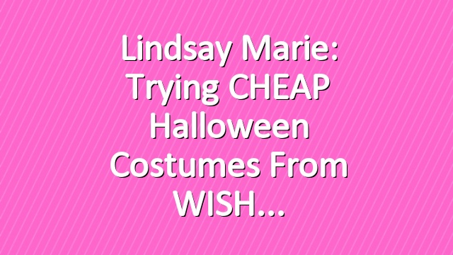 Lindsay Marie: Trying CHEAP Halloween Costumes from WISH
